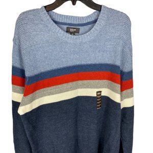Men's Stripped Urban Pipeline Sweater, Blue, XL NEW WITH TAGS